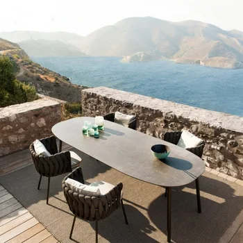Открытый комбинированный стул из ротанга на открытом воздухе балкон для отдыха открытый сад на открытом воздухе солнечная комната кофейня стол и стул мебель