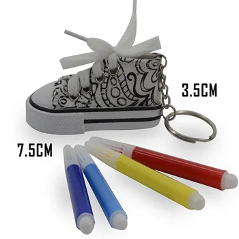 Производитель Оптовая торговля холст 3D обувь Брелок DIY Раскраска Брелок 3D Брелок Мультфильм Брелок