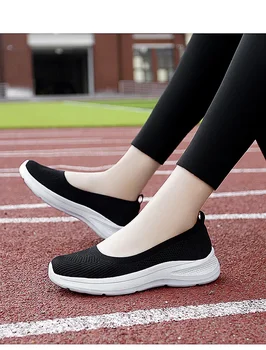Новая женская летняя сетка неглубокие кроссовки мягкое дно нескользящие дышащие беговые кроссовки большого размера бесплатная доставка обувь для ходьбы