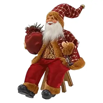 Рождественские украшения Фигура Санта-Клауса 13,8 дюйма Фестиваль Плюшевая кукла Фигурка Украшение Сезонная плюшевая игрушка Традиционное Рождество