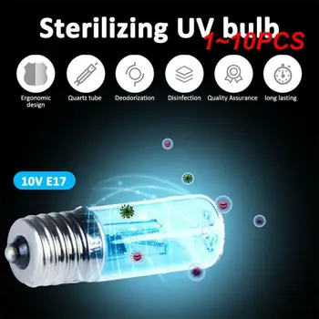 1 ~ 10 шт. Горячая продажа E17 UVC Ультрафиолетовая УФ-лампа для лампы 3 Вт Дезинфекционная лампа Озон Стерилизация клещей Огни Бактерицидная лампа