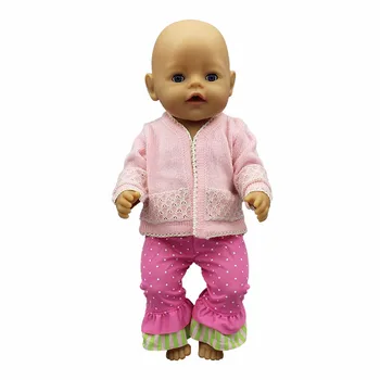 Розовый свитер Костюм Кукла Одежда Подходит 17 дюймов 43 см Кукла Одежда Рожденный Детский Костюм Для Ребенка День Рождения Фестиваль Подарок